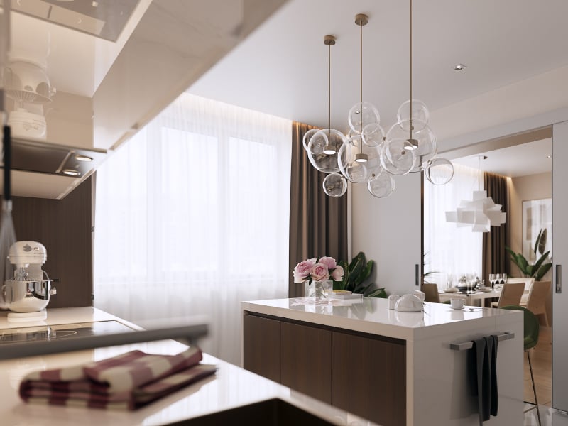 Sleek Serenity Island Modular Kitchen